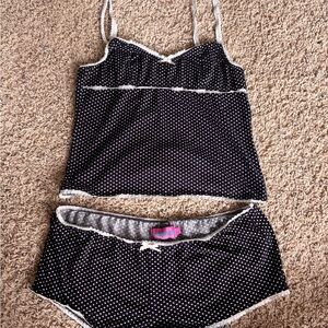 Edikted Navy and White Polka Dot Pajama Set